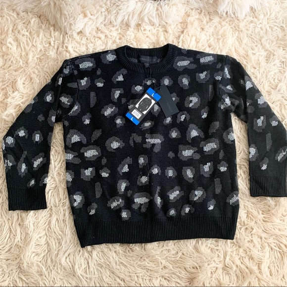 Kendall & Kylie | Animal Print Black Gray Sweater New With Tags NWT - Picture 3 of 11